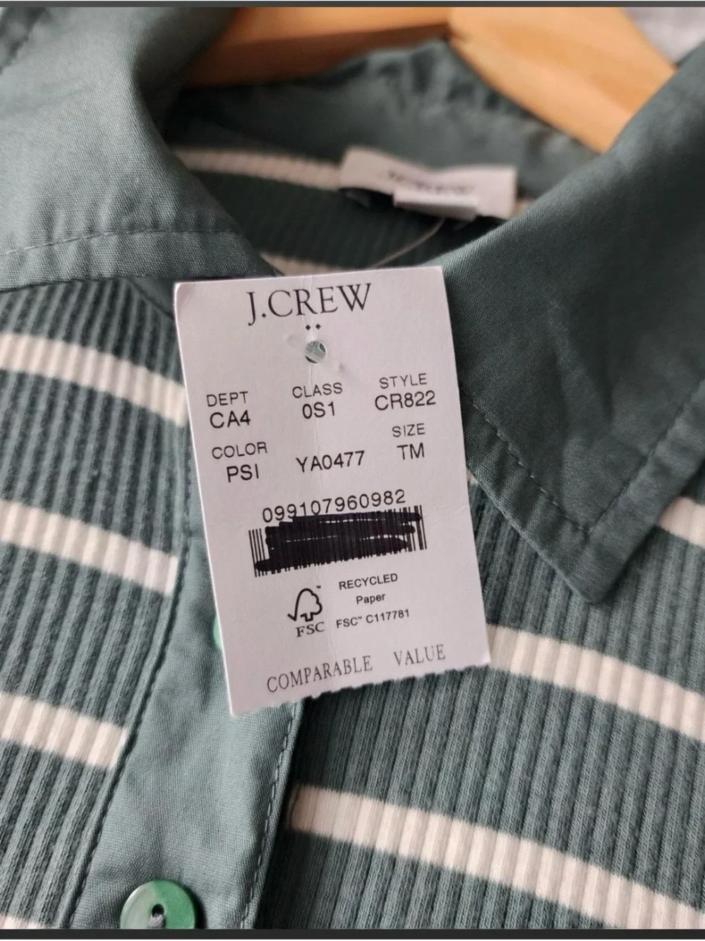 Women’s M J. Crew Green Striped Polo Maxi Dress